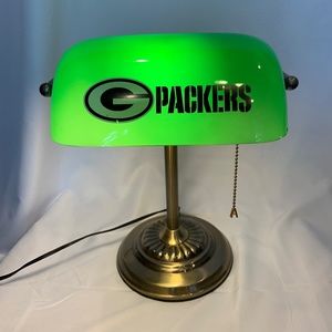 RARE Vintage Green Bay Packers 'G' Logo NFL Bankers Desk Lamp Tested & Working